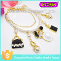 Fashionable Alloy Crystal Number Charm Bracelet Chain Bracelet